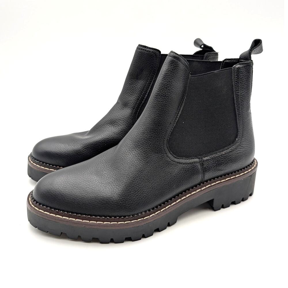 Caslon Miller Water Resistant Lug Chelsea Boot Women's Black Size US8M EU38.5